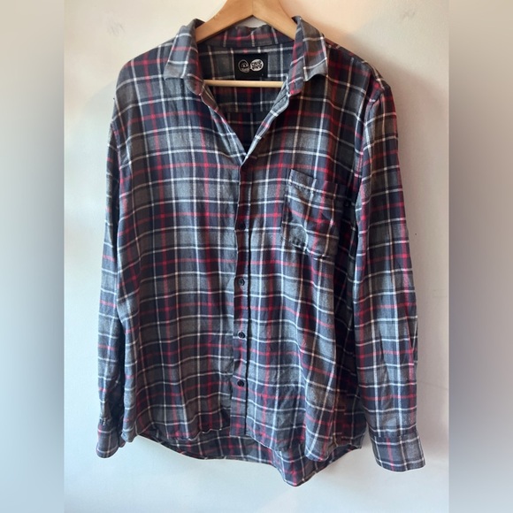 Cheap Monday Men’s Plaid Button Up Flannel Neoshirt L GUC - Picture 2 of 9